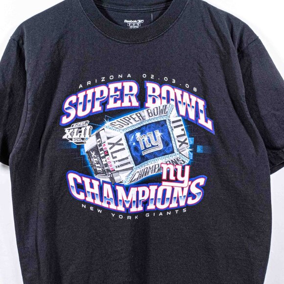 New York Giants Super Bowl XLII Ring T-Shirt Reebok Medium Retro Football - Picture 2 of 5